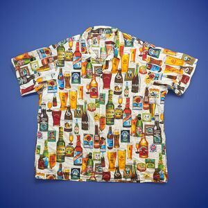 Vintage Hilo Hatties Beer Bottle Camp Hawaiian Shirt Size 5XL